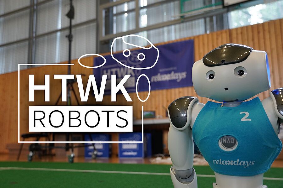 Zu sehen ist ein Roboter der Nao-Fußballmannschaft der HTWK Leipzig